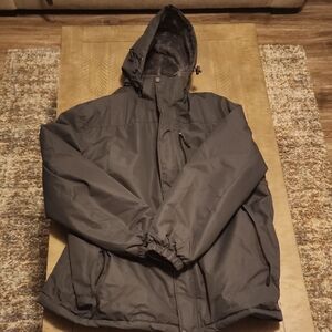 Men's Charcoal Hooded Puffer Jacket